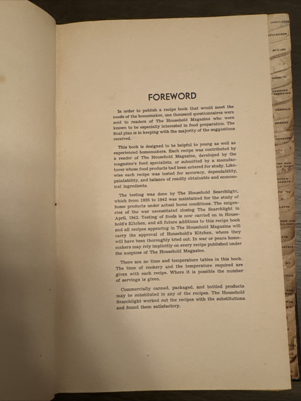 Vintage 1944 Searchlight Recipe Book Cookbook Household Cooking Book, Hardcover