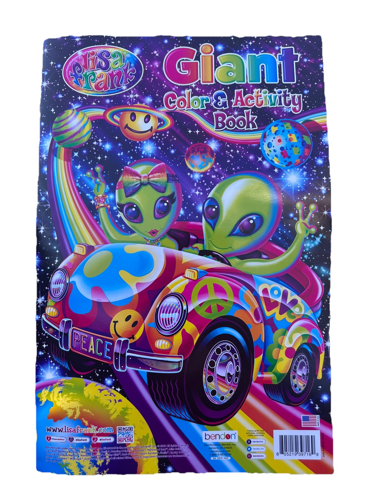 Lisa Frank Lot Of 4 Giant Color & Activity Book Outer Space Cover 16″ X 10.75″