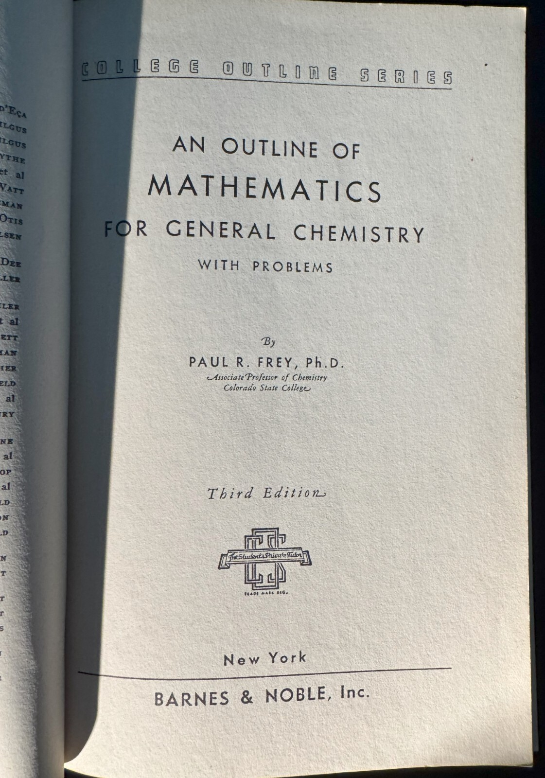 Lot of 6 An Outline of First Year College: Chem, Physics, Algebra, Calc 1940s PB