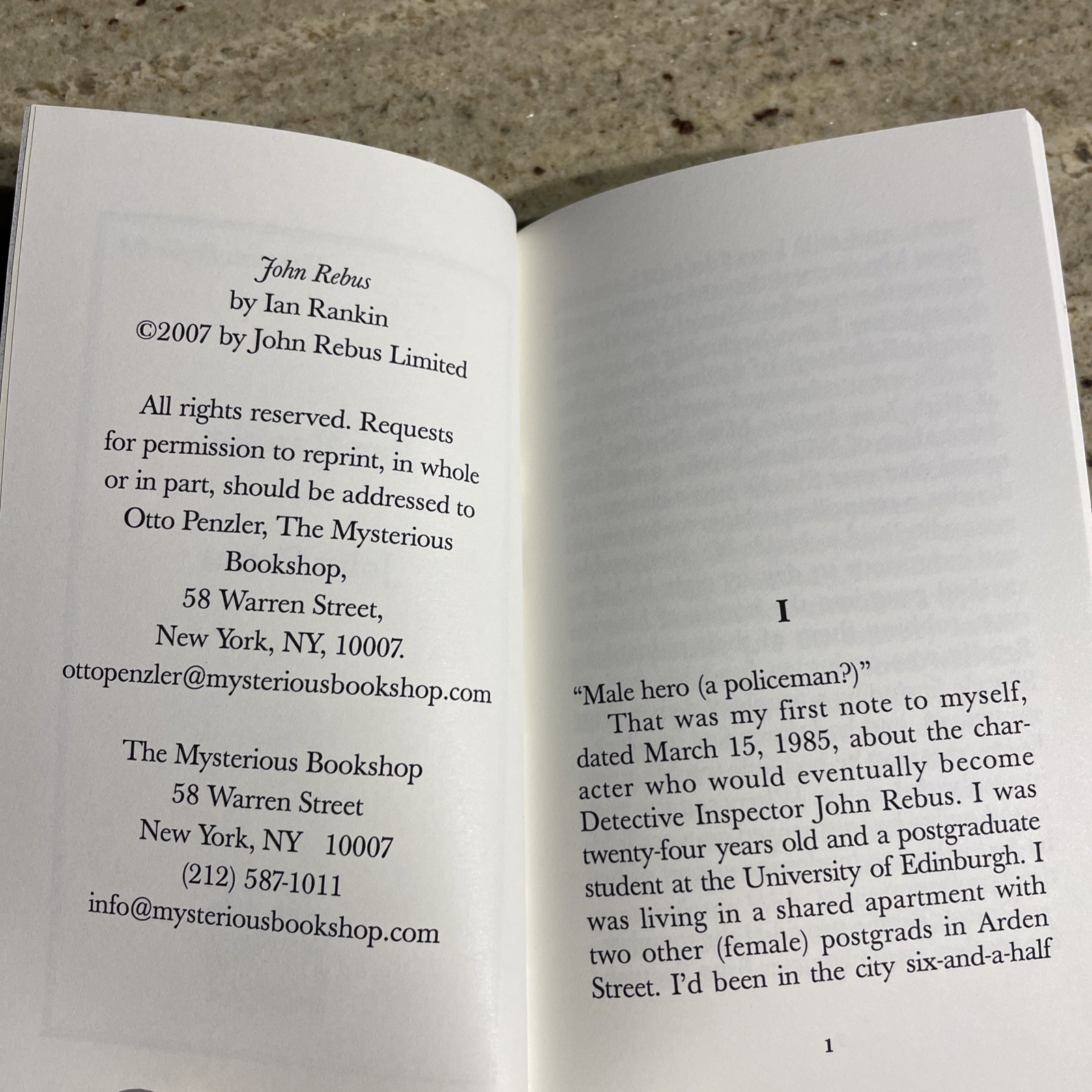 Ian Rankin *SIGNED* “John Rebus» Mysterious Profile 1st Limited Edition of 100