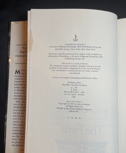 THE FIRM — John Grisham (Signed/Later Printing)