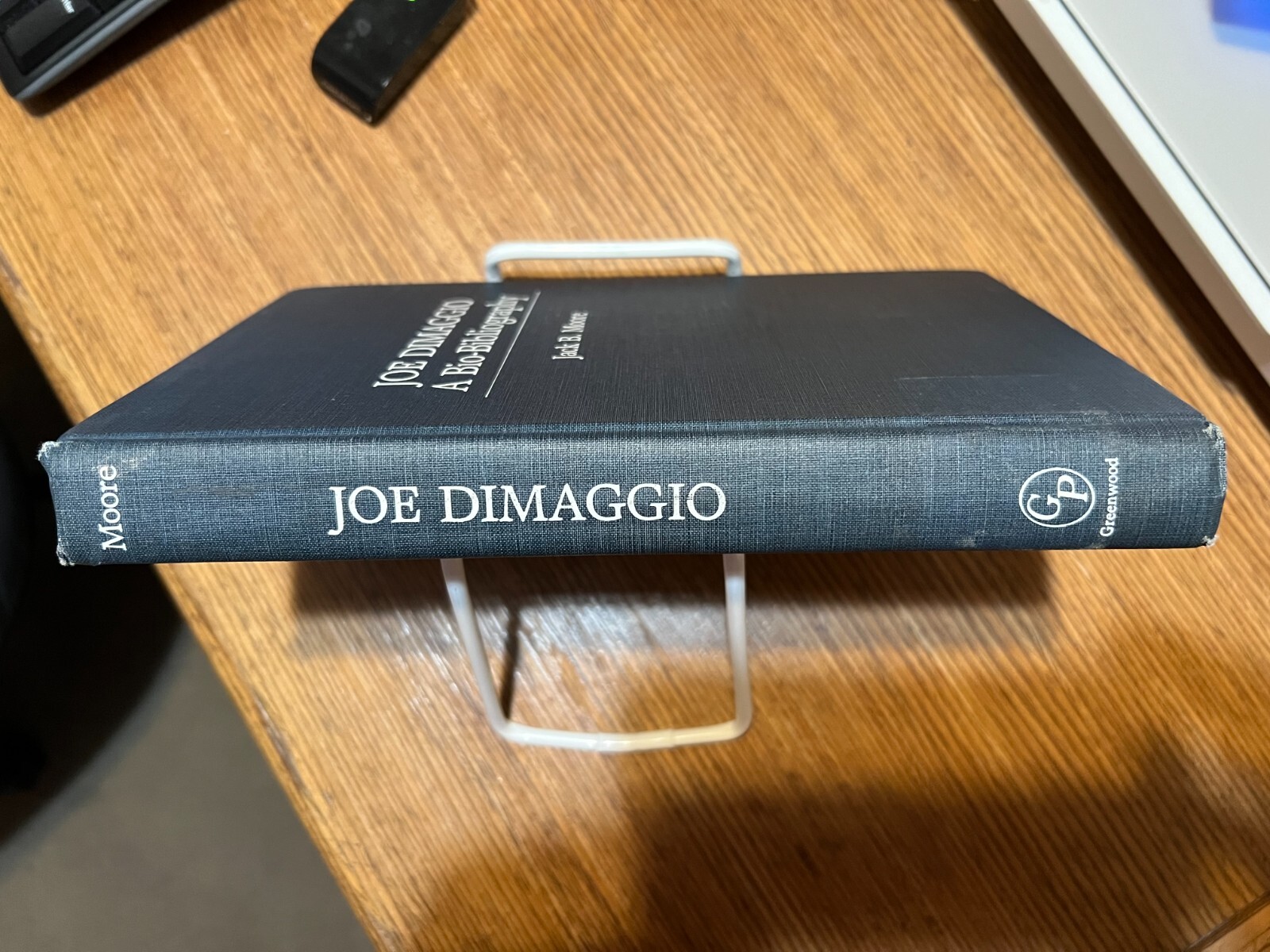 Joe Dimaggio: A Bio-Bibliography by Jack Moore, ex-library, VG, 252 pages