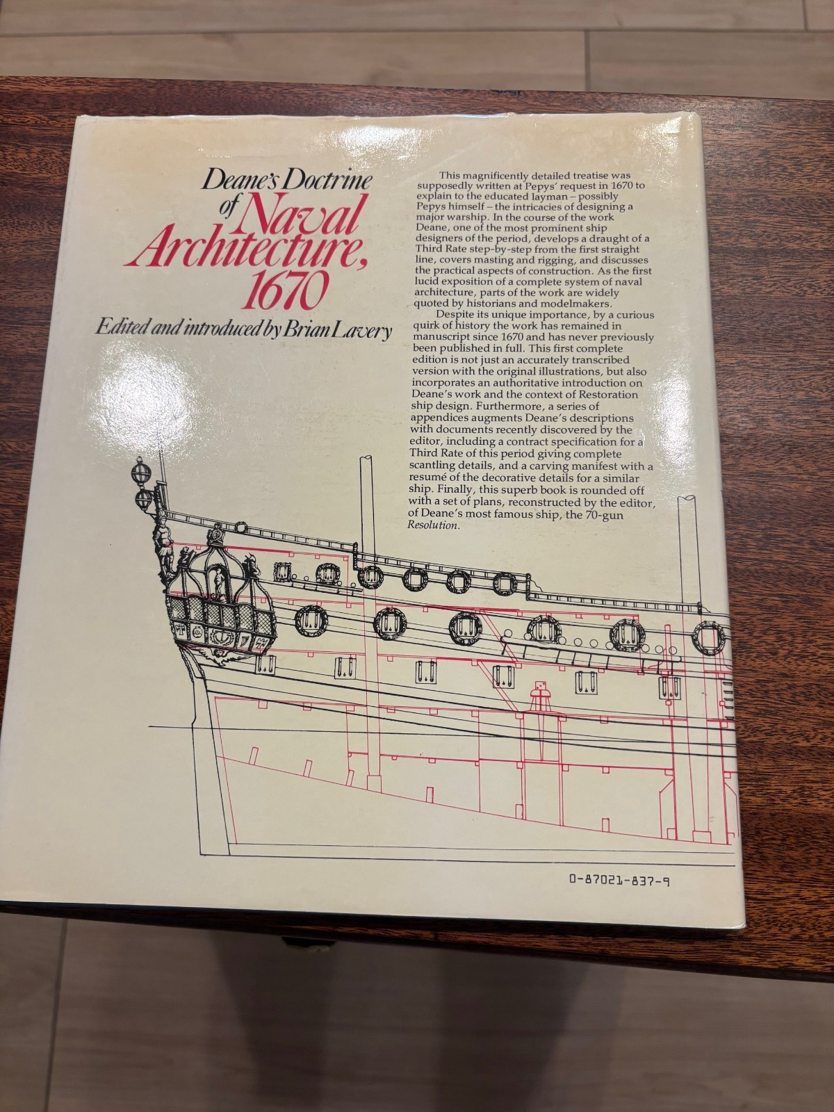 DEANE’S DOCTRINE of NAVAL ARCHITECTURE 1670 BOOK by Brian Lavery