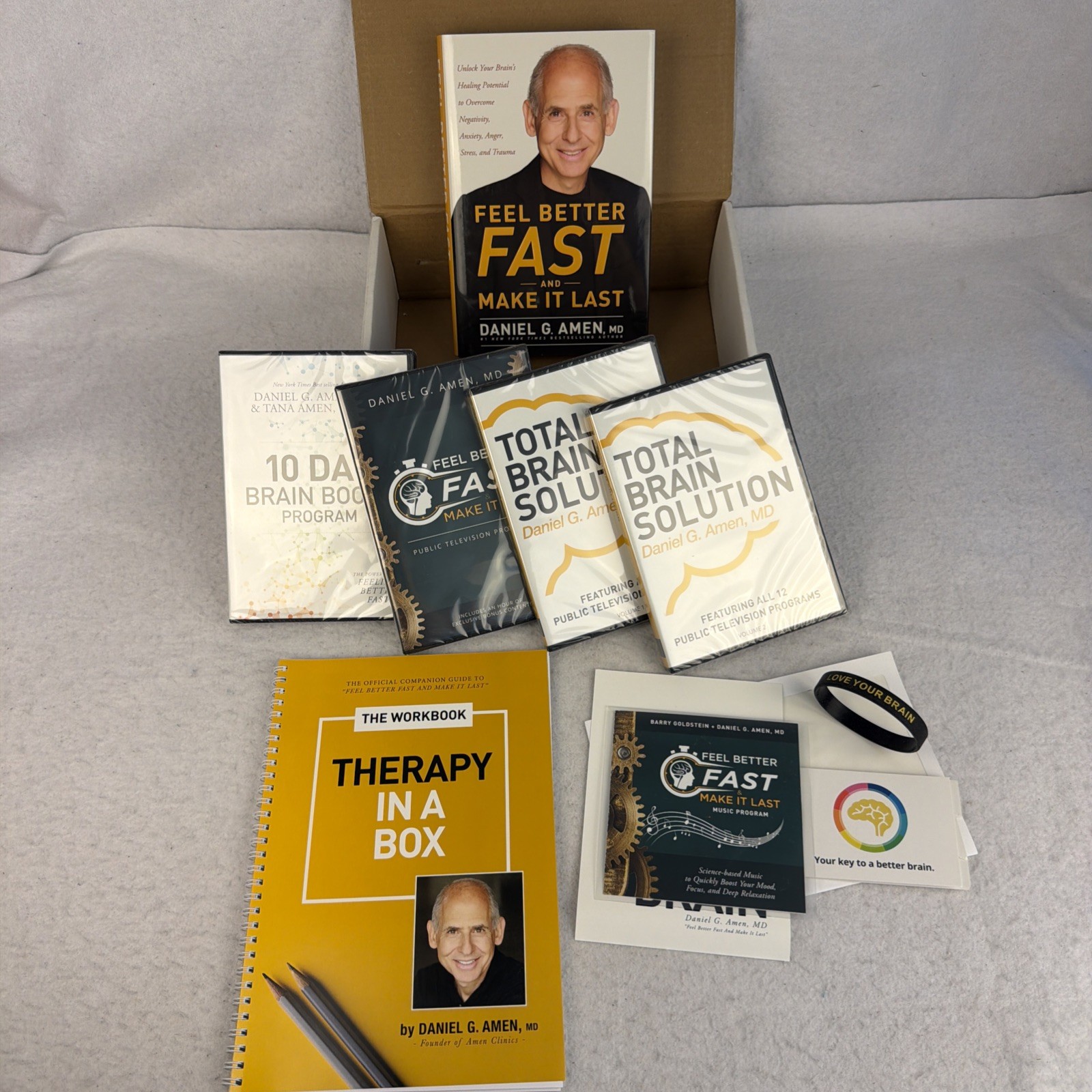 Daniel G Amen Therapy In A Box Feel Better Fast (4 DVDs, Book, Workbook, CD) NEW