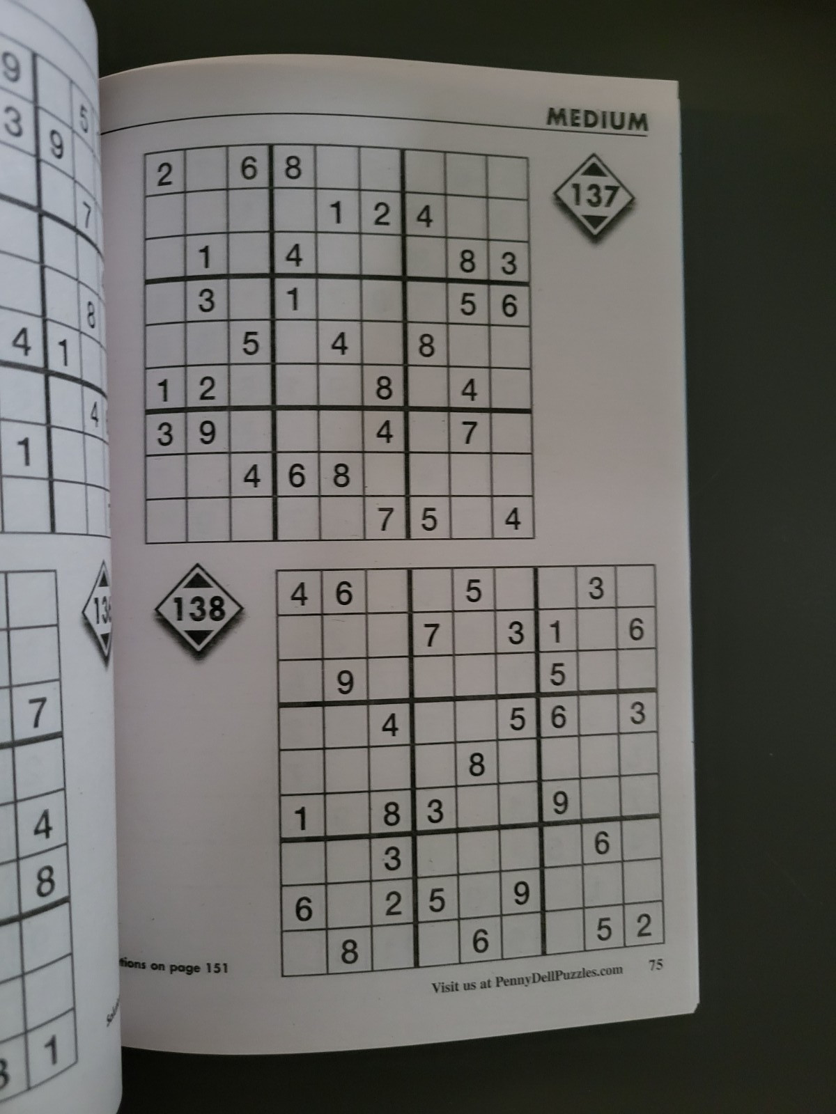 Lot of 3 SUDOKU Puzzle Books by Dell -Top Choice-Totally-Original — 450+ Puzzles