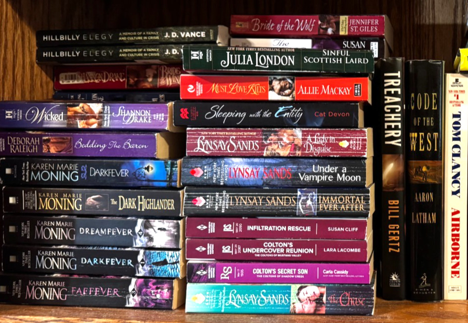 LOT OF 10 PAPERBACKS ROMANCE SUSPENSE THRILLER ACTION PARANORMAL NICE ASSORTMENT