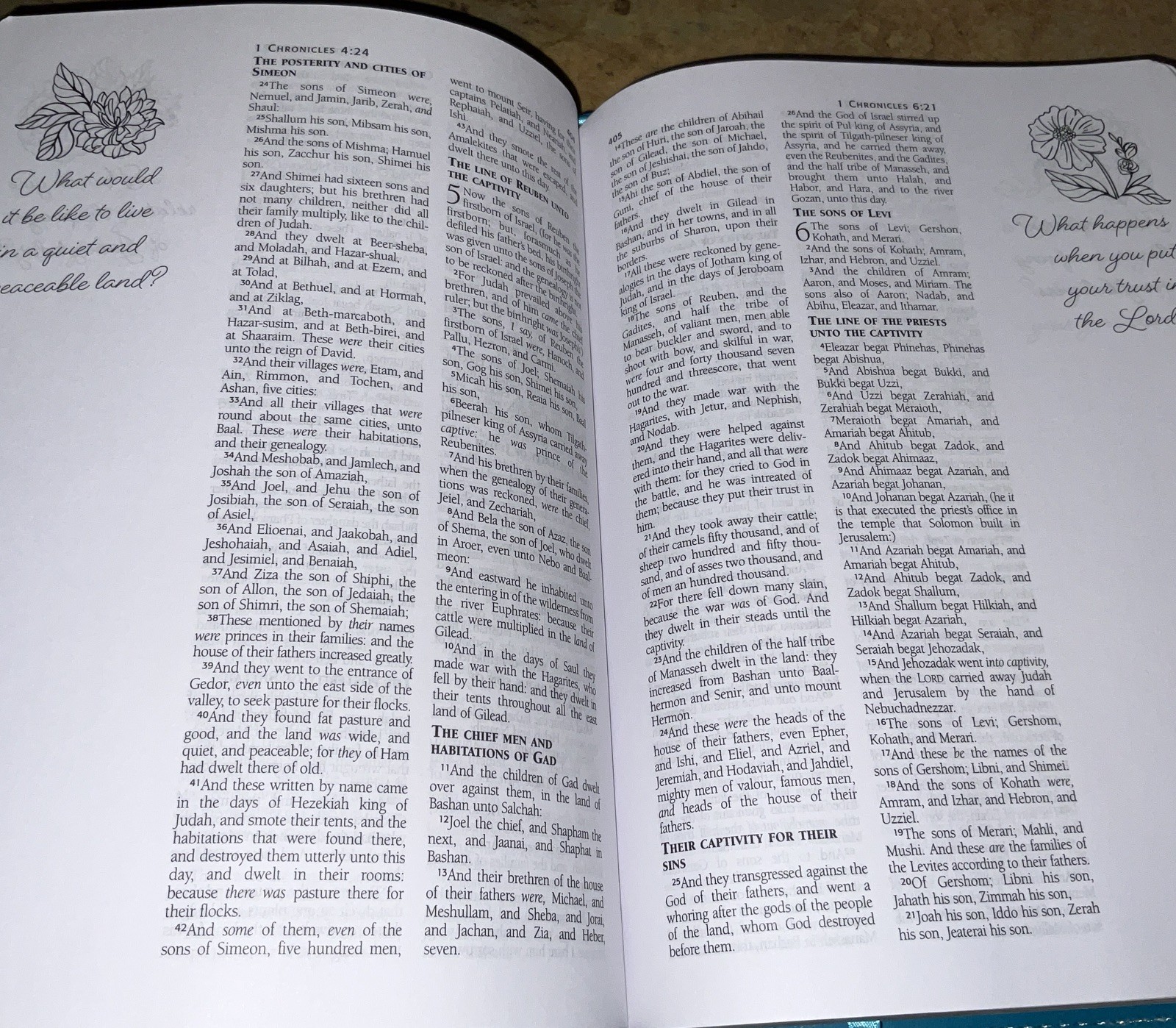 Holy Bible : King James Version, Teal Garden, Personal Reflections Edition: A…