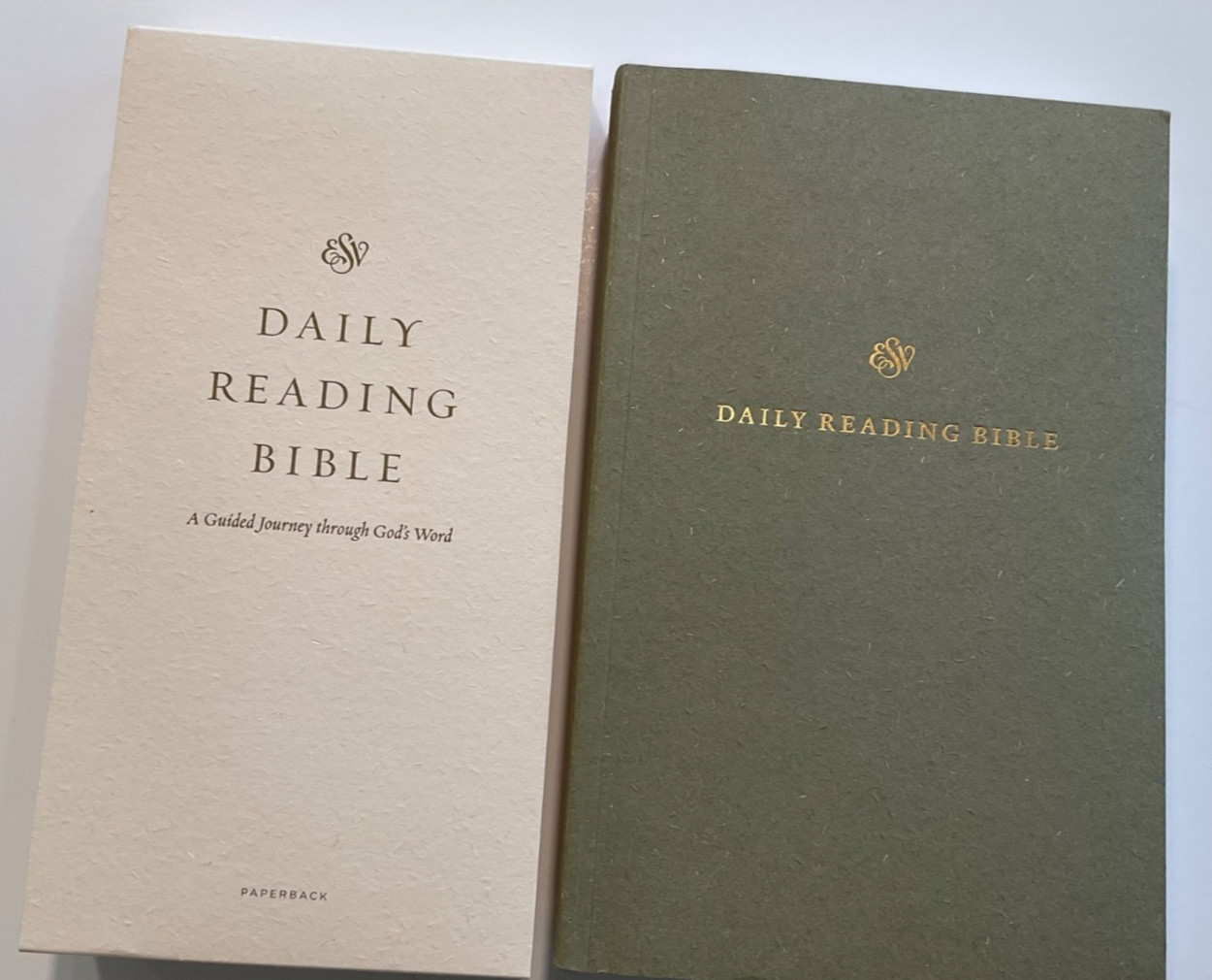 Bible ESV Daily Reading Green Gray Brand New