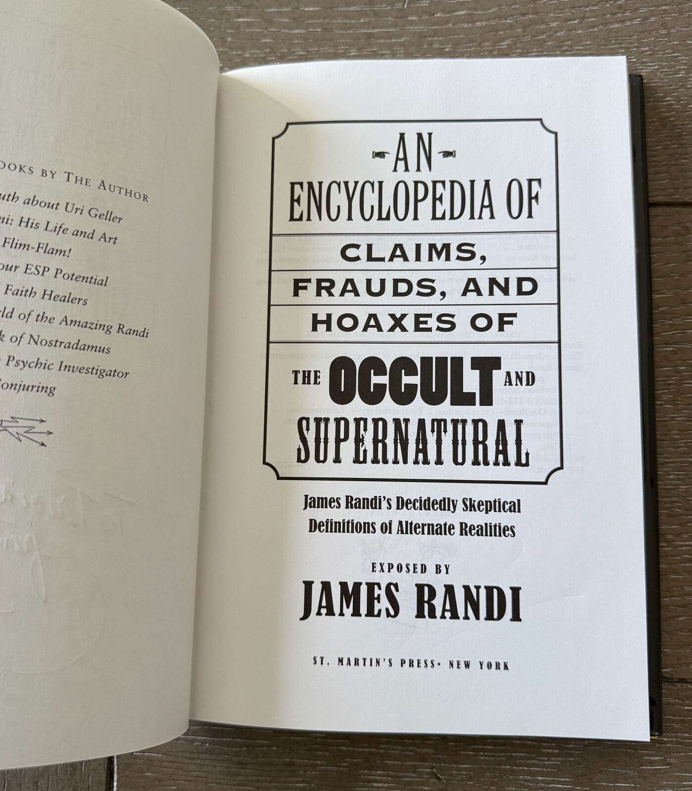 James Randi 1st ed HC DJ 1995 BOOK *SIGNED/AUTOGRAPHED* An Encyclopedia Occult