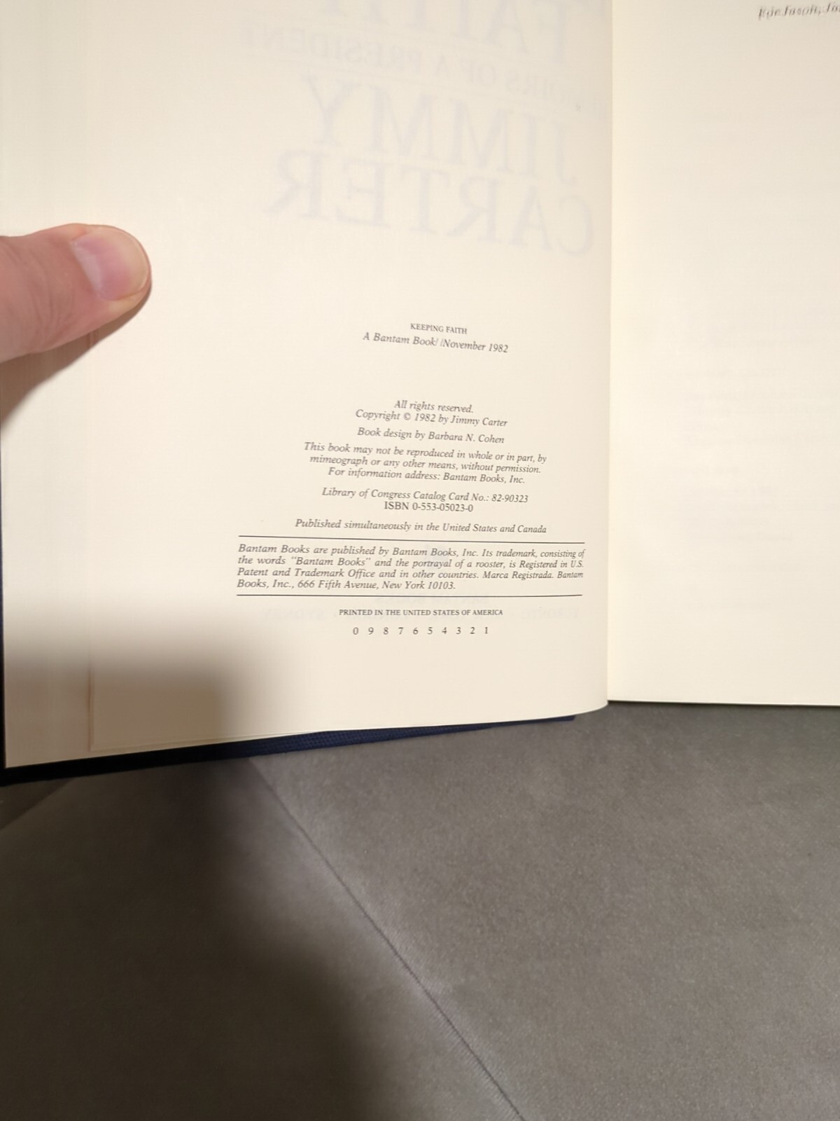 SIGNED — JIMMY CARTER — Keeping Faith Memoirs of a President — HC DJ *READ*