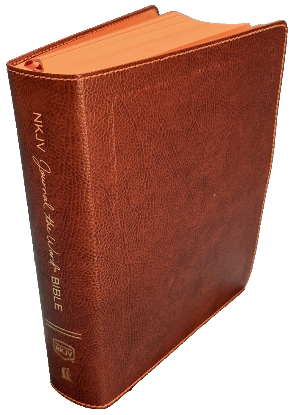NKJV Journal the Word Bible ~ LARGE PRINT ~ Brown Bonded Leather ~ 2016 Nelson