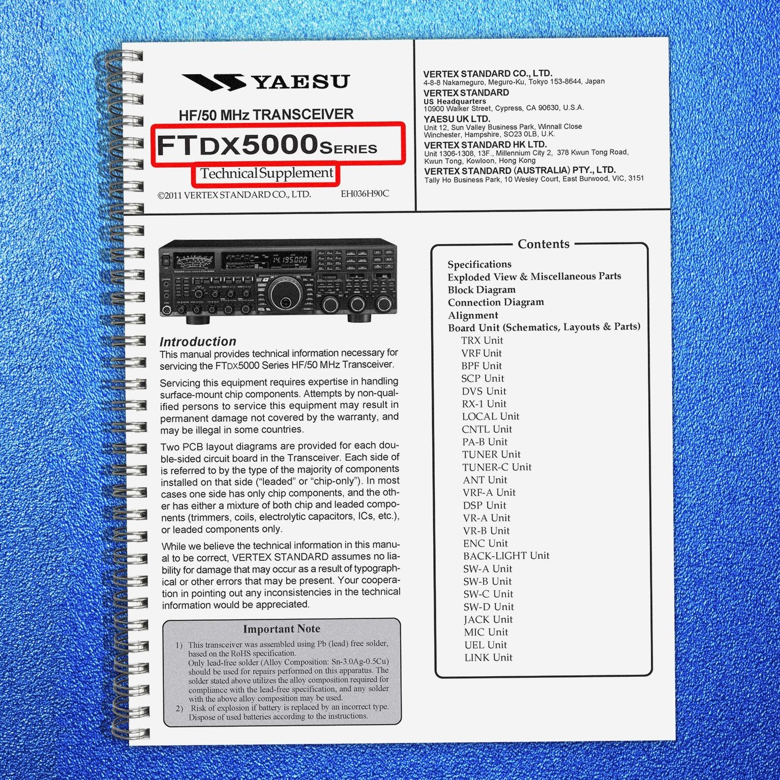 YAESU FTDX5000 Series Transceiver Technical Supplement Manual , FOLDOUTS