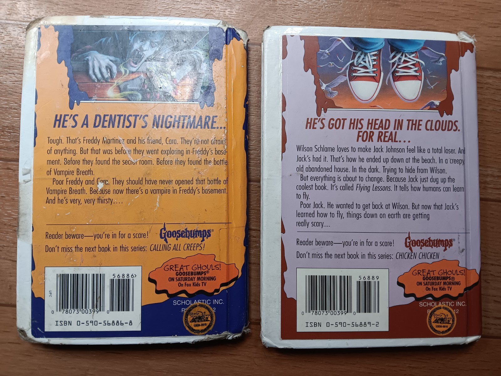 2 Goosebumps Hardcover Hardback 1st Edition Vampire Breath, How I Learned To Fly