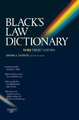 Black’s Law Dictionary (Pocket), 3rd Edition — Paperback — VERY GOOD