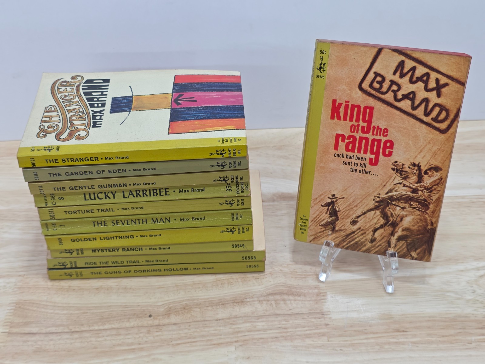 Lot of 11 Max Brand Vintage Western Paperbacks Pocket Books Inc. Gold