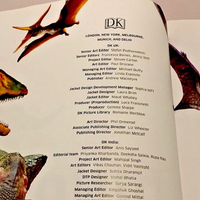 Dinosaurs Book Prehistoric Creatures 1st Ed Table Room Decor Staging Illustrated