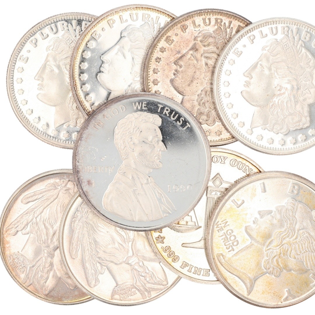 Assorted 1 oz .999 Fine Silver Rounds Variety Collection Set of 9 Rounds