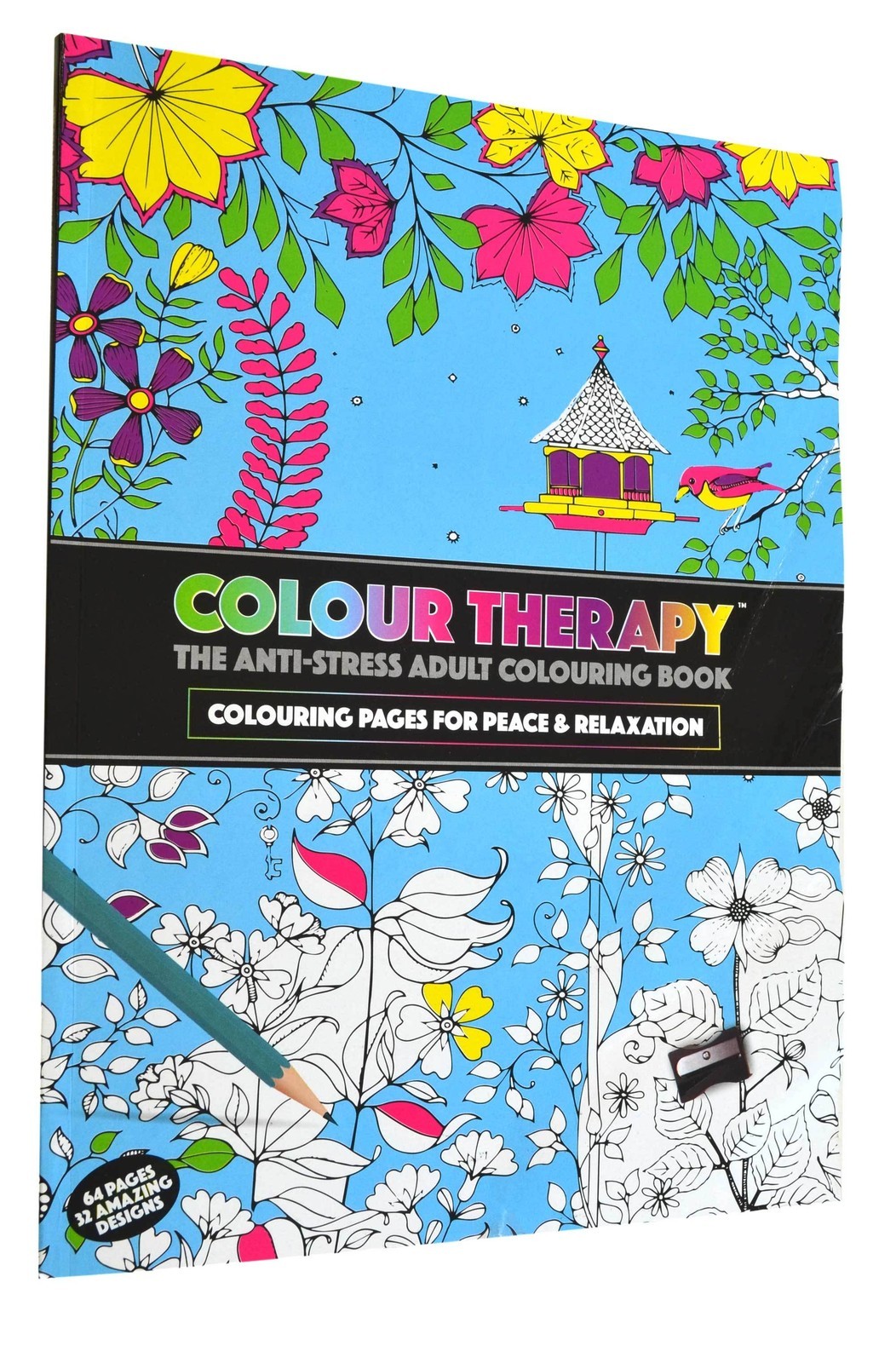 Colour Therapy Adult A4 64 Pages Soft Back Anti Stress Colouring Book Brand New