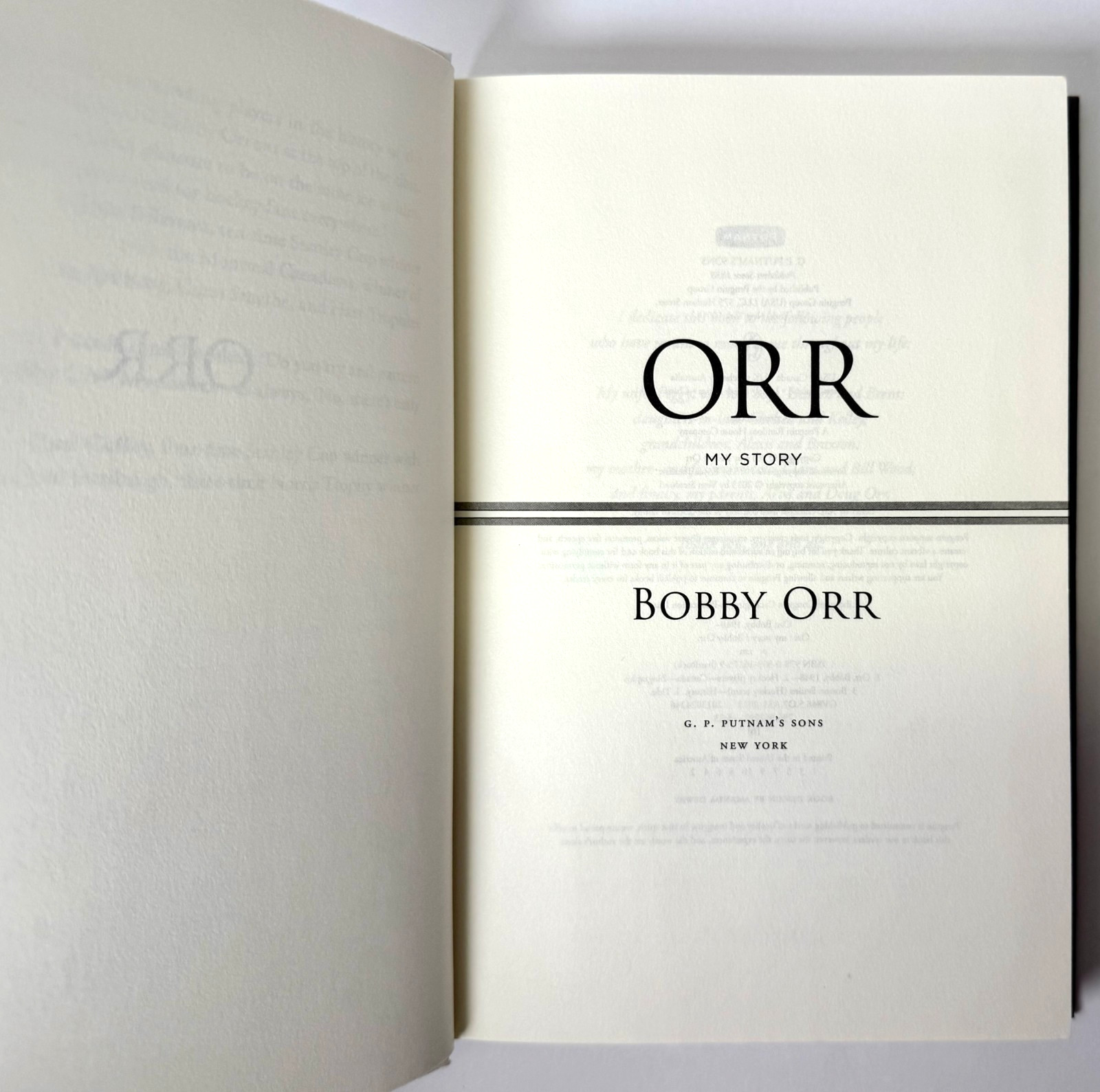 Orr, My Story by Bobby Orr, 2013, Hardcover w DJ in Mylar 1st ed 1st printing