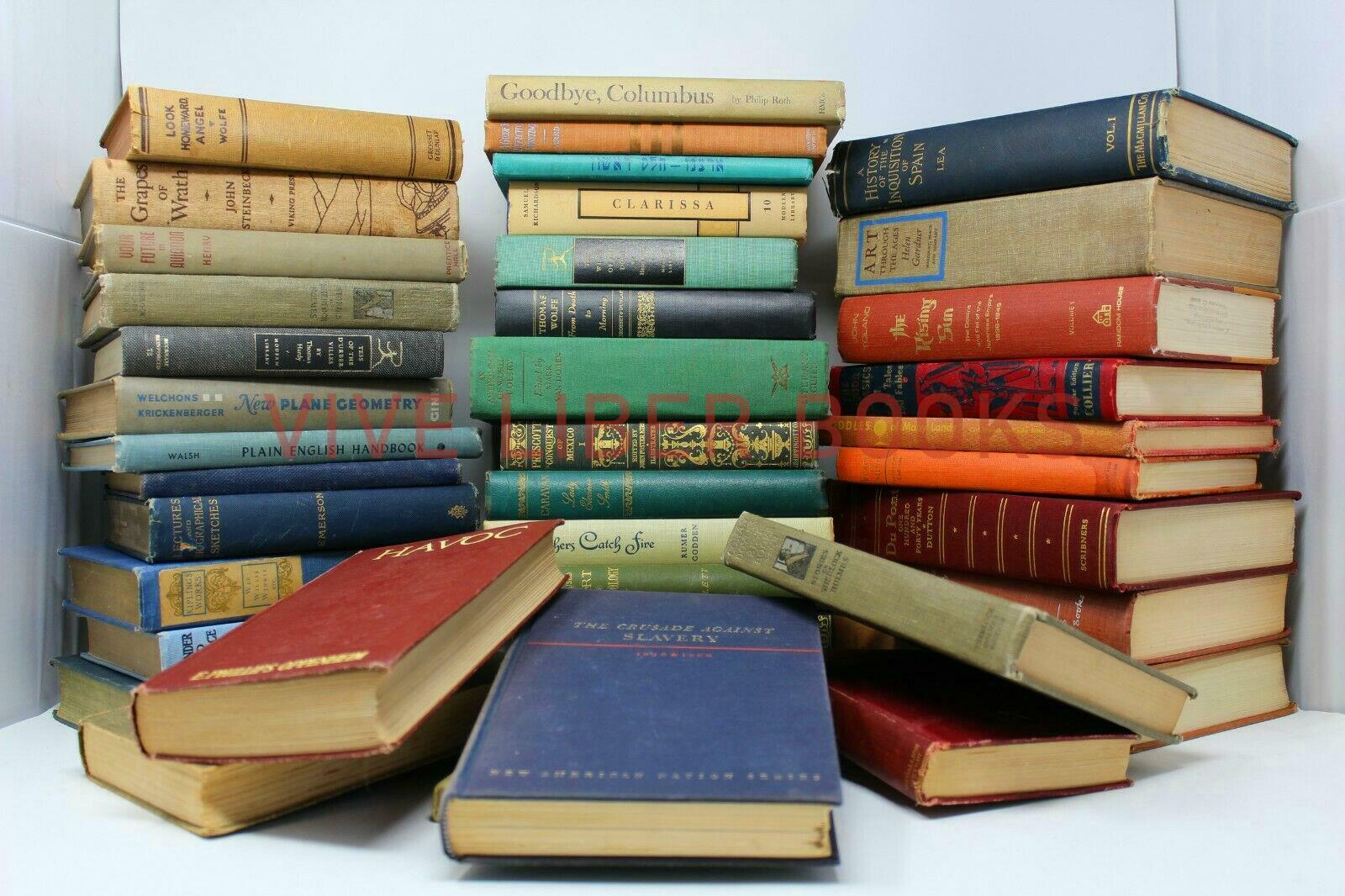Lot of 5 Vintage Old Rare Antique Hardcover Books — Mixed Color — Random