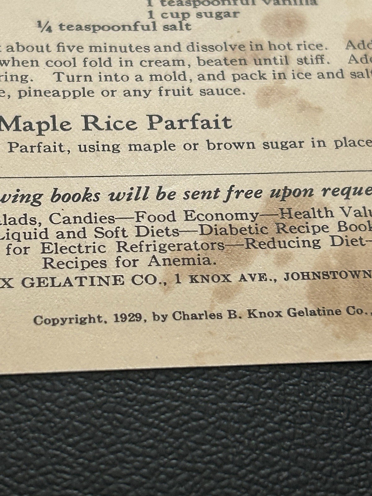 Recipe Cooking Inserts/booklets, Vintage 1929, 1930, 1933 Jello,Date, Soup, Rare