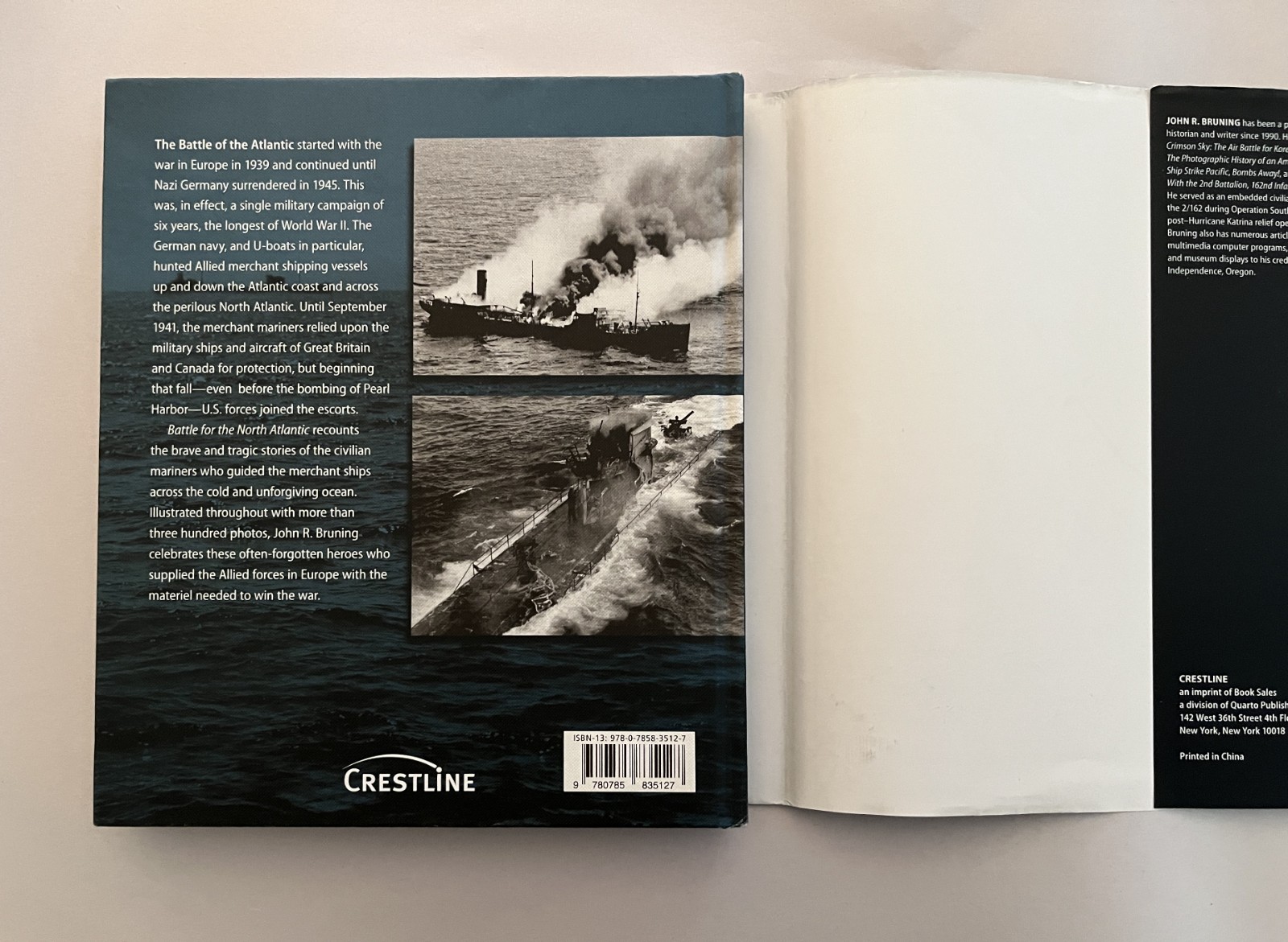 Lot of 3 WWII Naval Books: Battle of North Atlantic, US Battleships, War at Sea