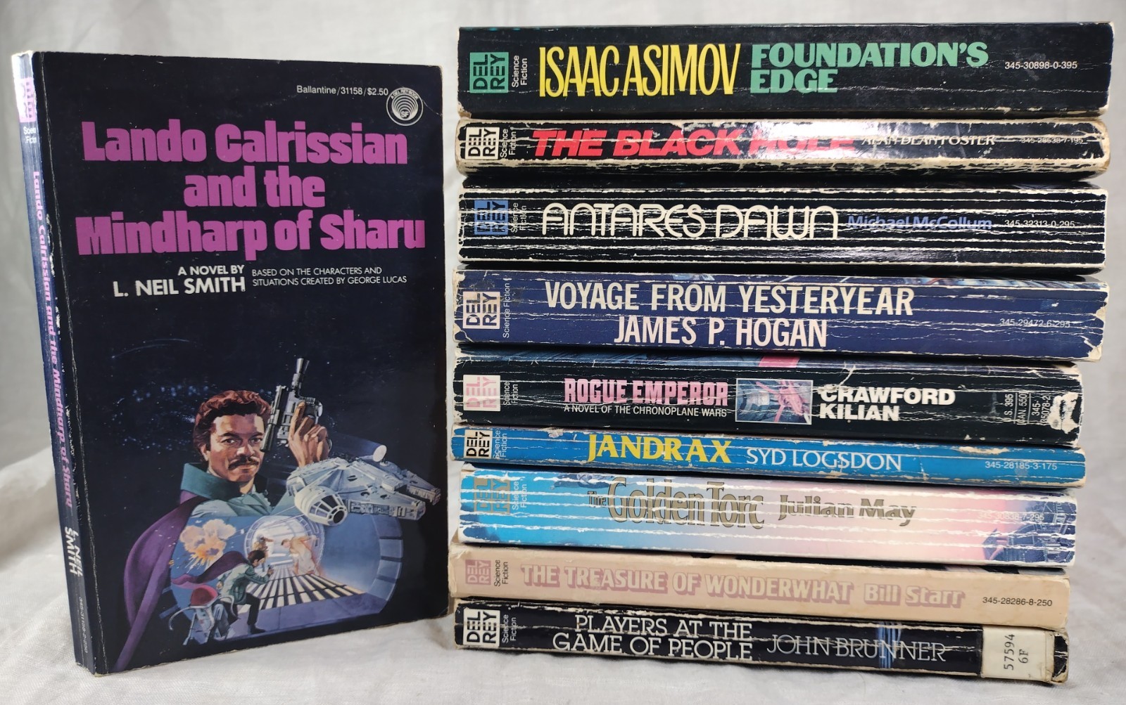 Del Rey Sci-Fi Lot 10 Vintage PB Star Wars Lando Asimov Julian May Brunner SF