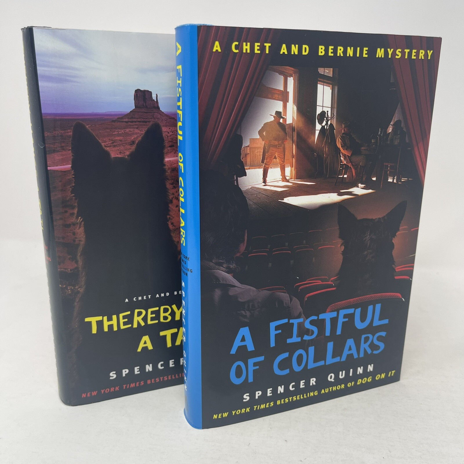 Spencer Quinn 2 Book Lot HC DJ Fistful Collars Thereby Hangs Tail Chet Bernie