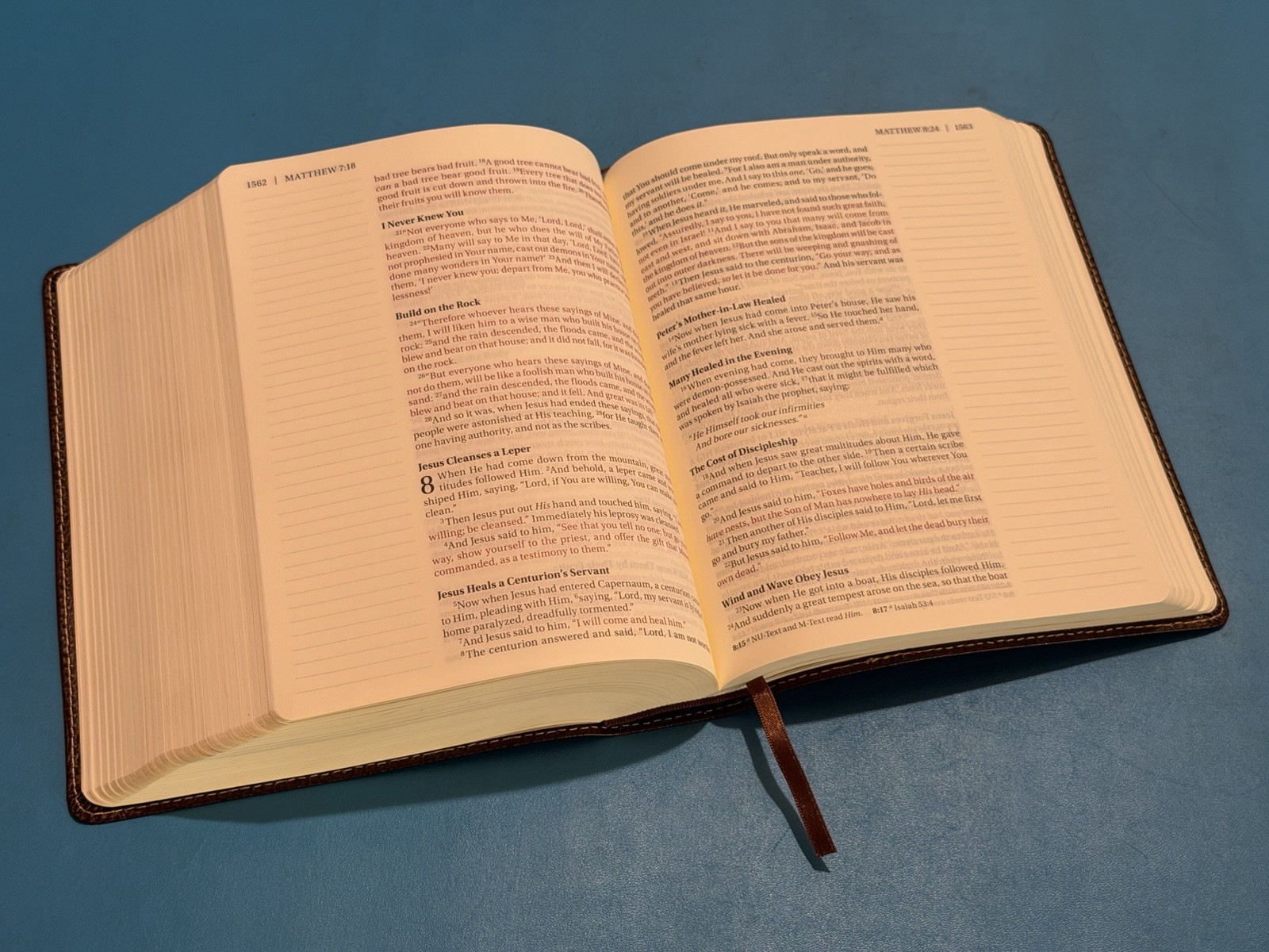 NKJV Journal the Word Bible ~ LARGE PRINT ~ Brown Bonded Leather ~ 2016 Nelson