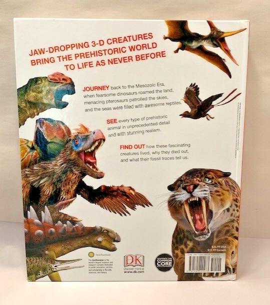 Dinosaurs Book Prehistoric Creatures 1st Ed Table Room Decor Staging Illustrated