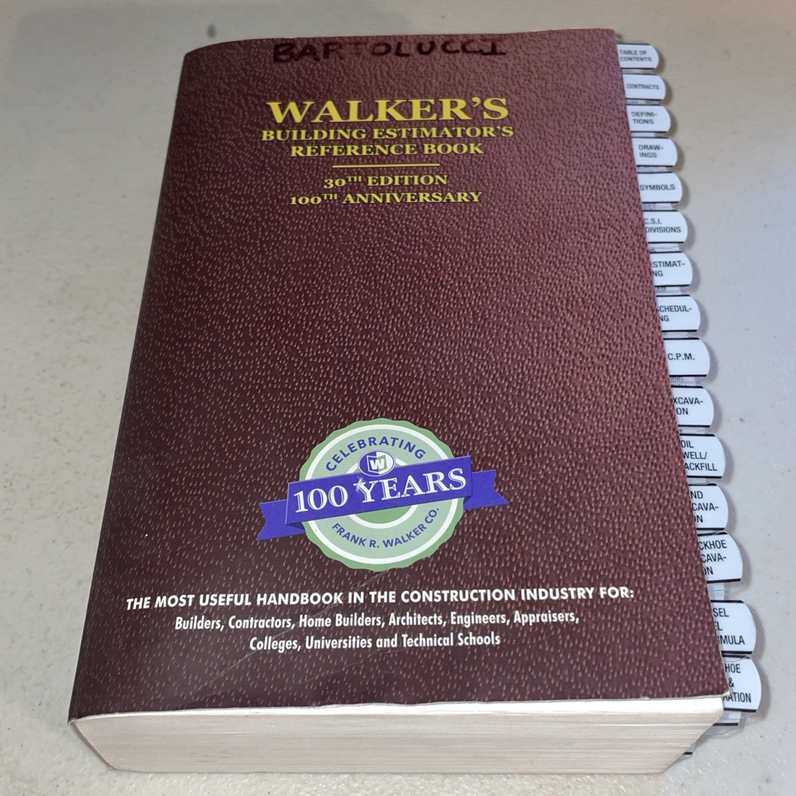 Walkers Building Estimator’s Bible Reference Book 30th 2015 Builder Construction