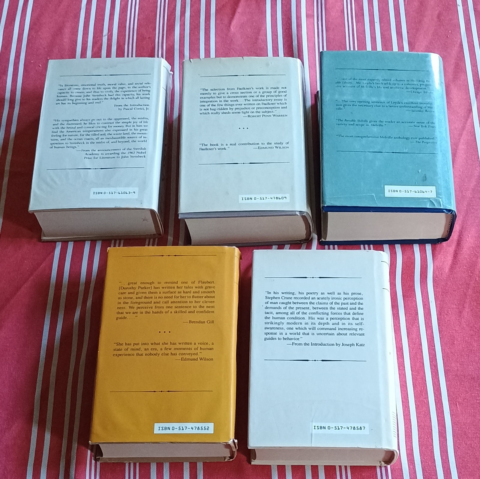 Viking Portable Lot HCDJ Steinbeck Faulkner Melville Parker Crane 1980s