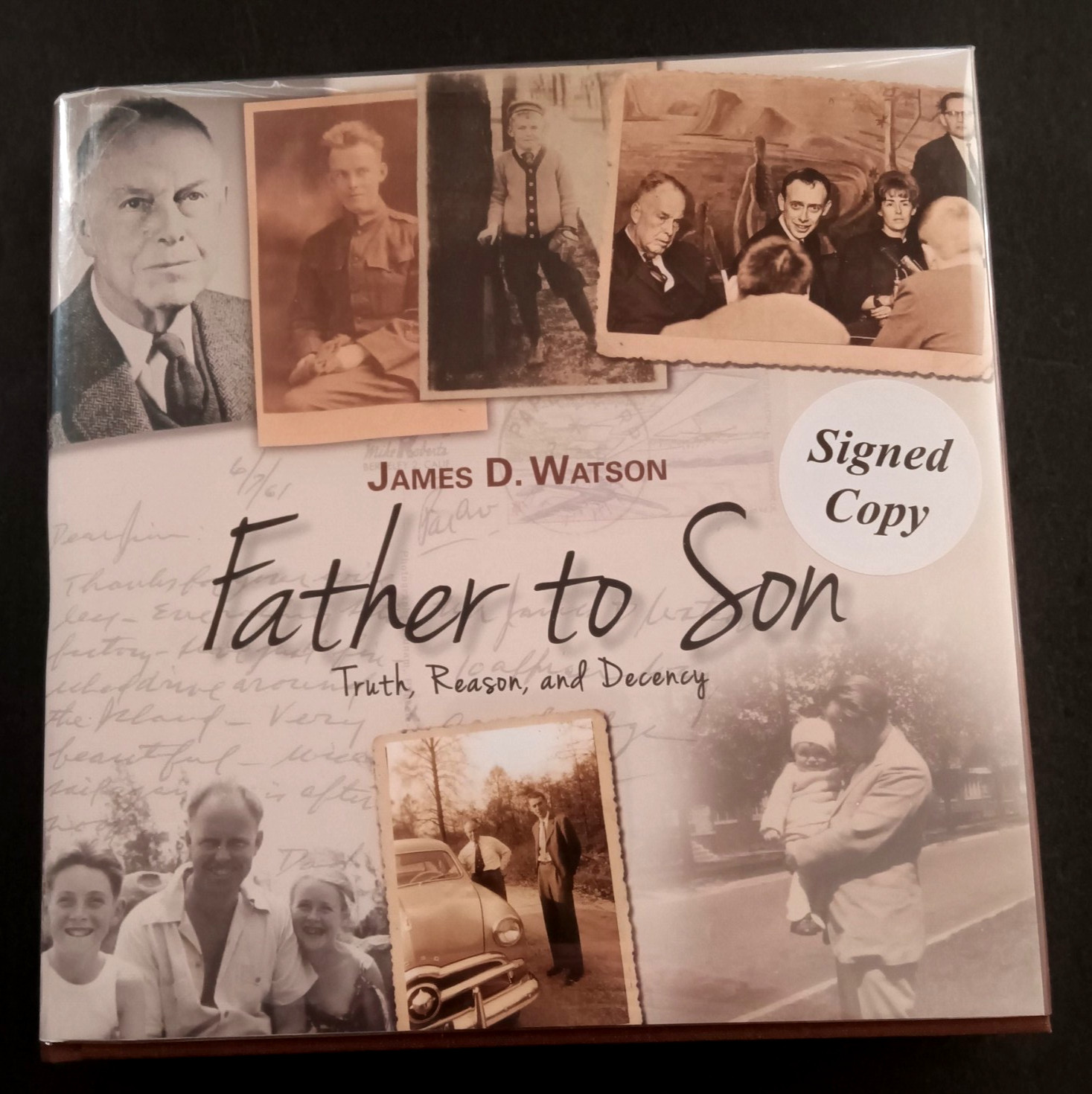 James D Watson — Father To Son SIGNED / AUTO HB Book — BECKETT AUTHENTICATED