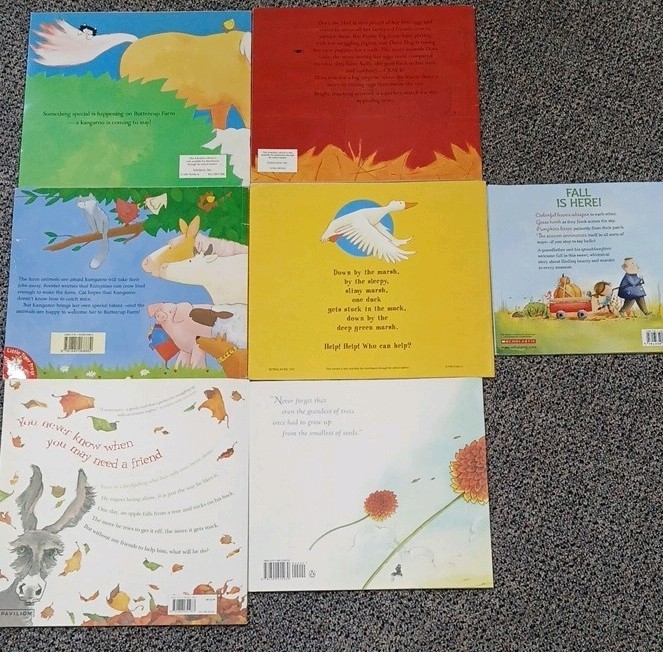 Lot of 7 Childrens Picture Books Paperbacks Jane Chapman Miss Maple’s Seeds Mix