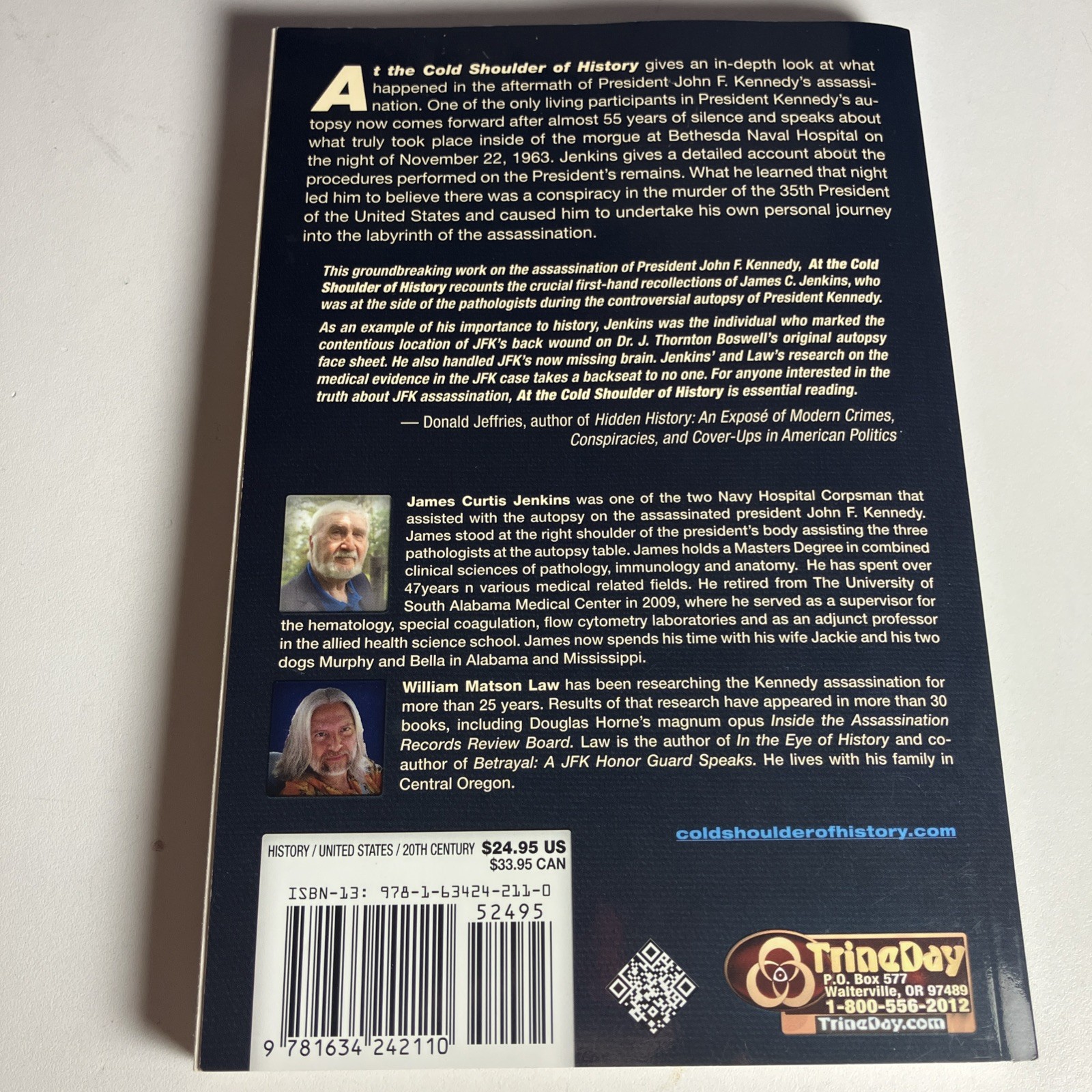 At the Cold Shoulder of History JFK Bethesda Autopsy James Jenkins 1st Ed 2018