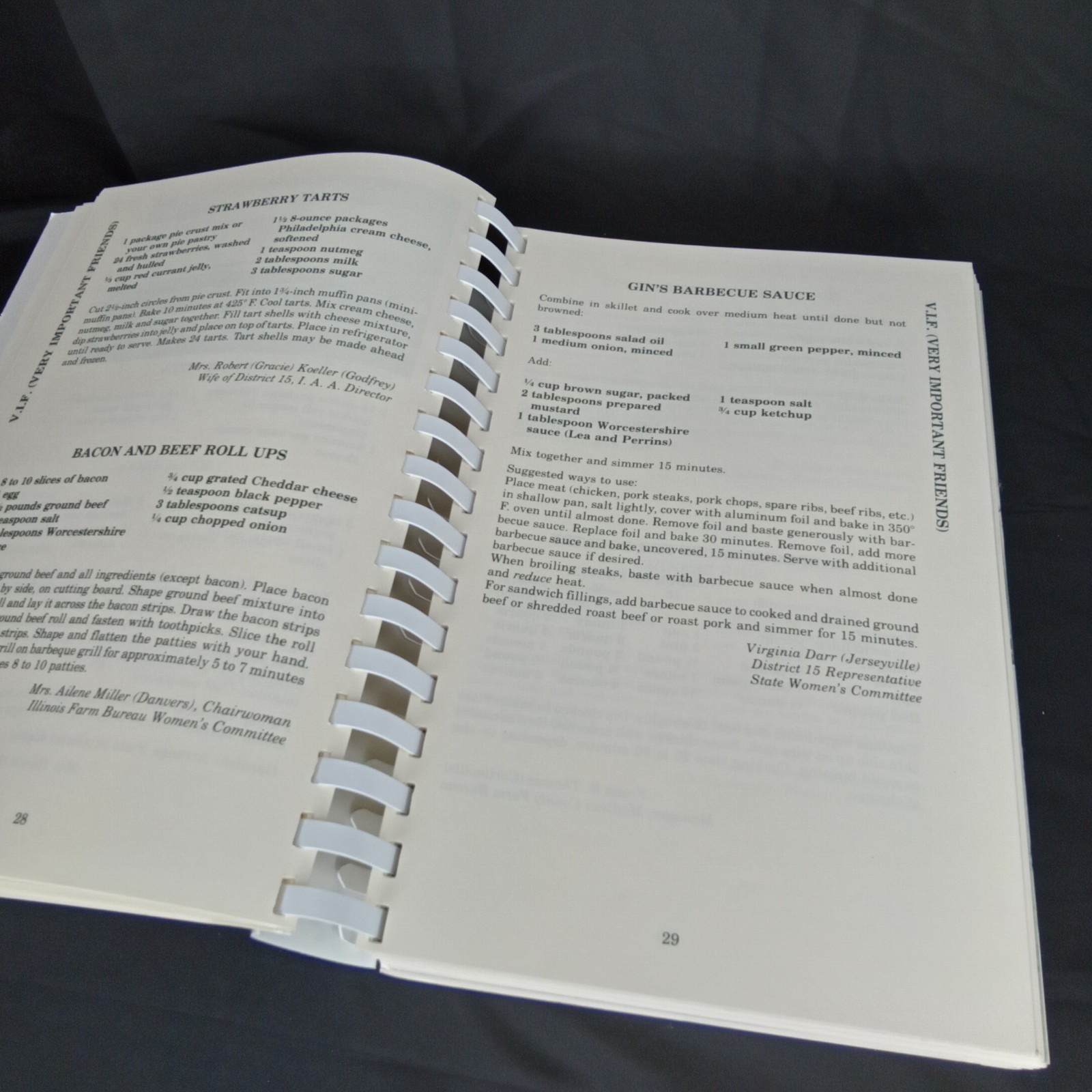 Vintage 1980s Women Of The Farm Bureau Spiral Bound Cookbook 489 Pages Closeout