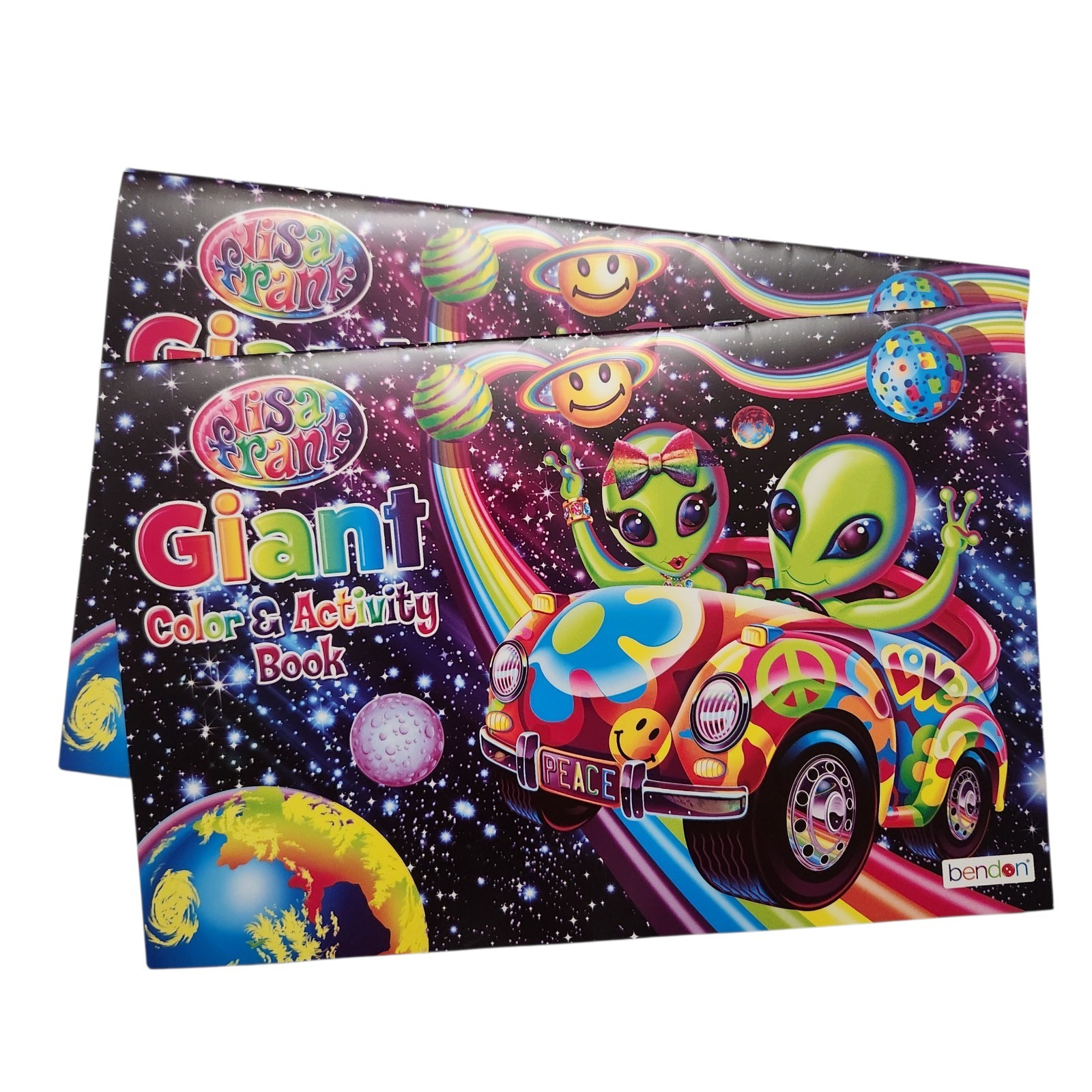 Two Lisa Frank Giant Color and Activity Book Space Cover 16″ X 10.75″ New 2023