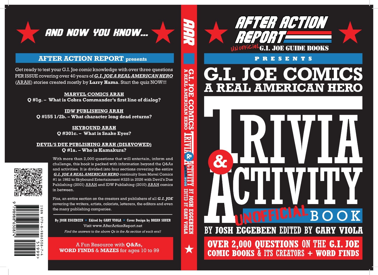 G.I. Joe ARAH Trivia & Activity After Action Report Over 2,000 Q&A in 260 pages