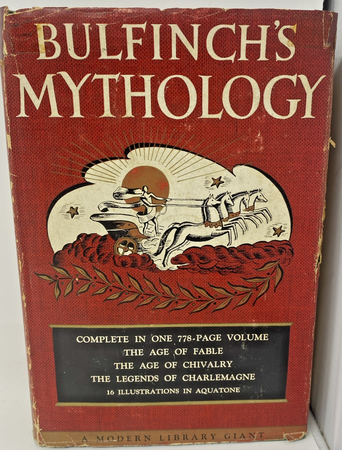 BULFINCH’S MYTHOLOGY Circa 1940s The Modern Library Hardcover w/Dust Jacket