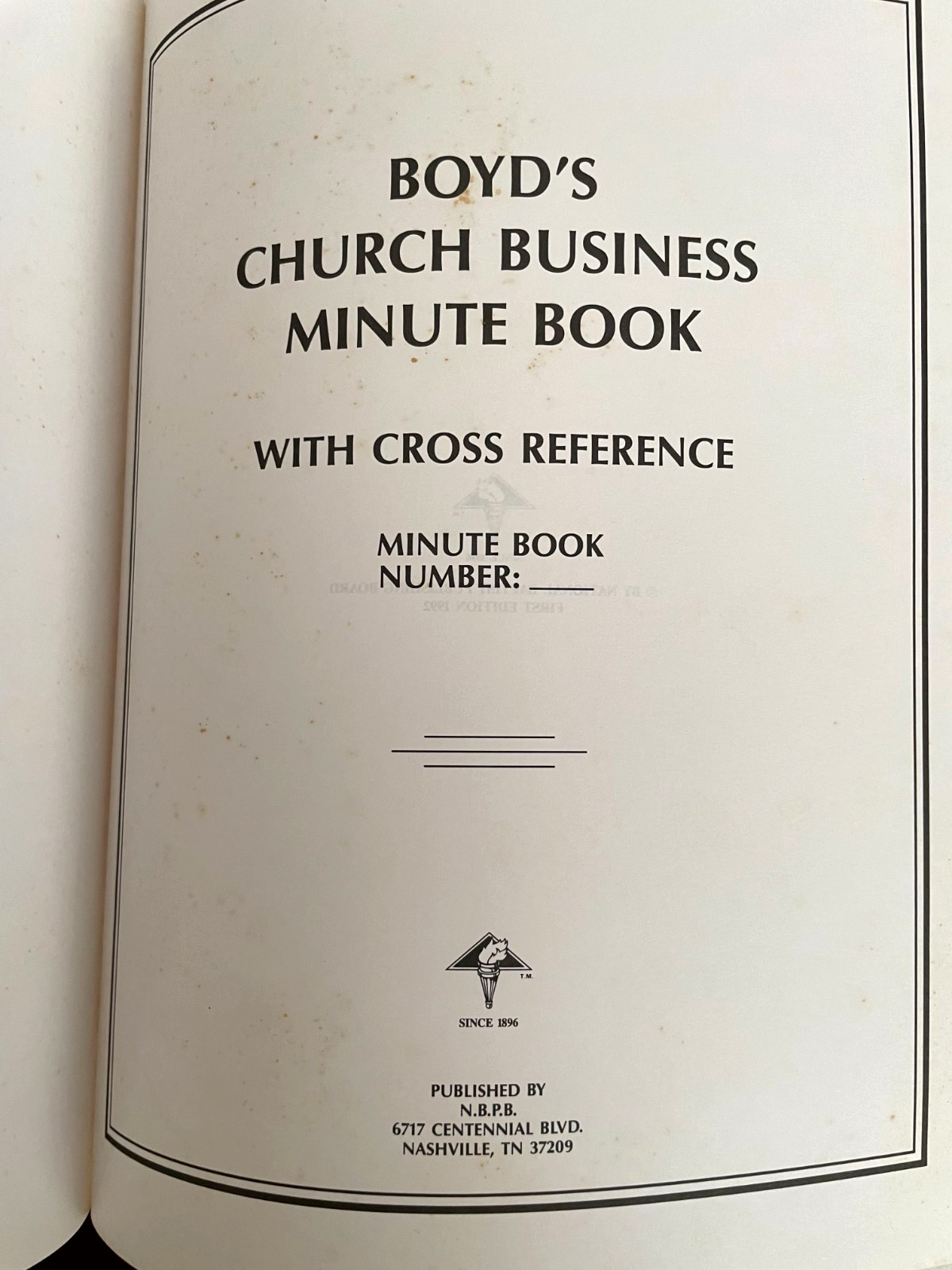 Boyd’s Church Business Minute Book By R.h. D D Boyd HC New