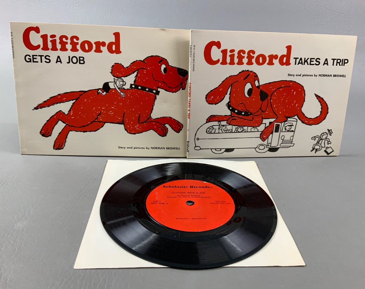 Clifford Gets A Job & Clifford Takes A Trip, Book and Book on Record