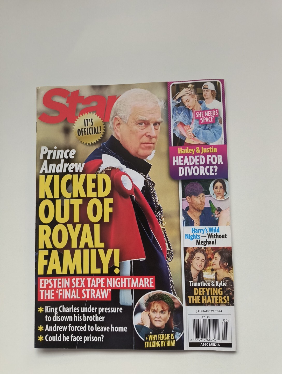 Star Magazine January 29, 2024 Prince Andrew Kicked Out Of Royal Family Fergie