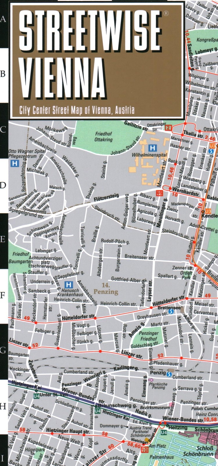 Streetwise Vienna Map Laminated City Center Street Map of Vienna, Austria Mi…