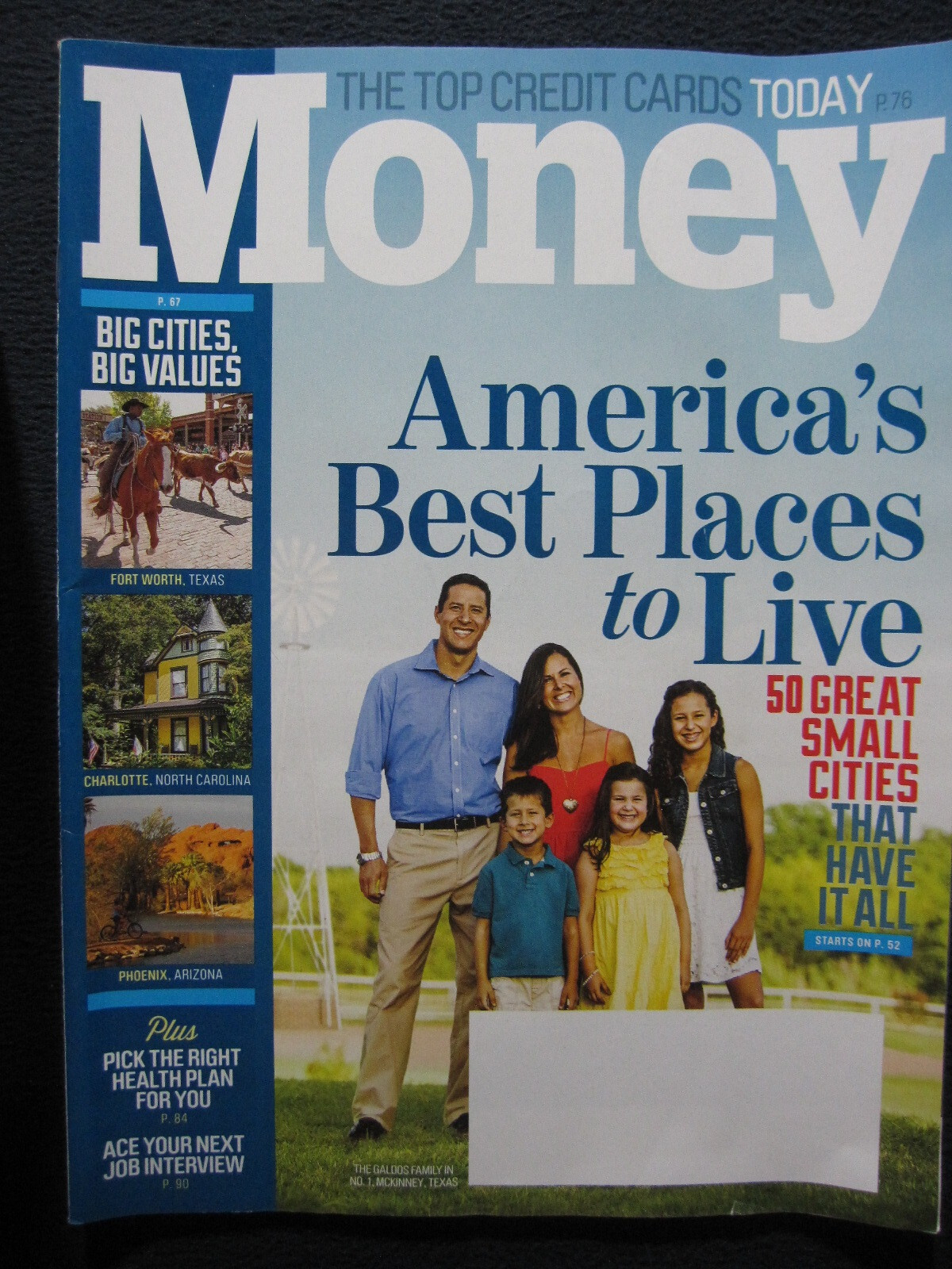 Money Magazine October 2014 America’s Best Places to Live. 50 Great Small Citi..