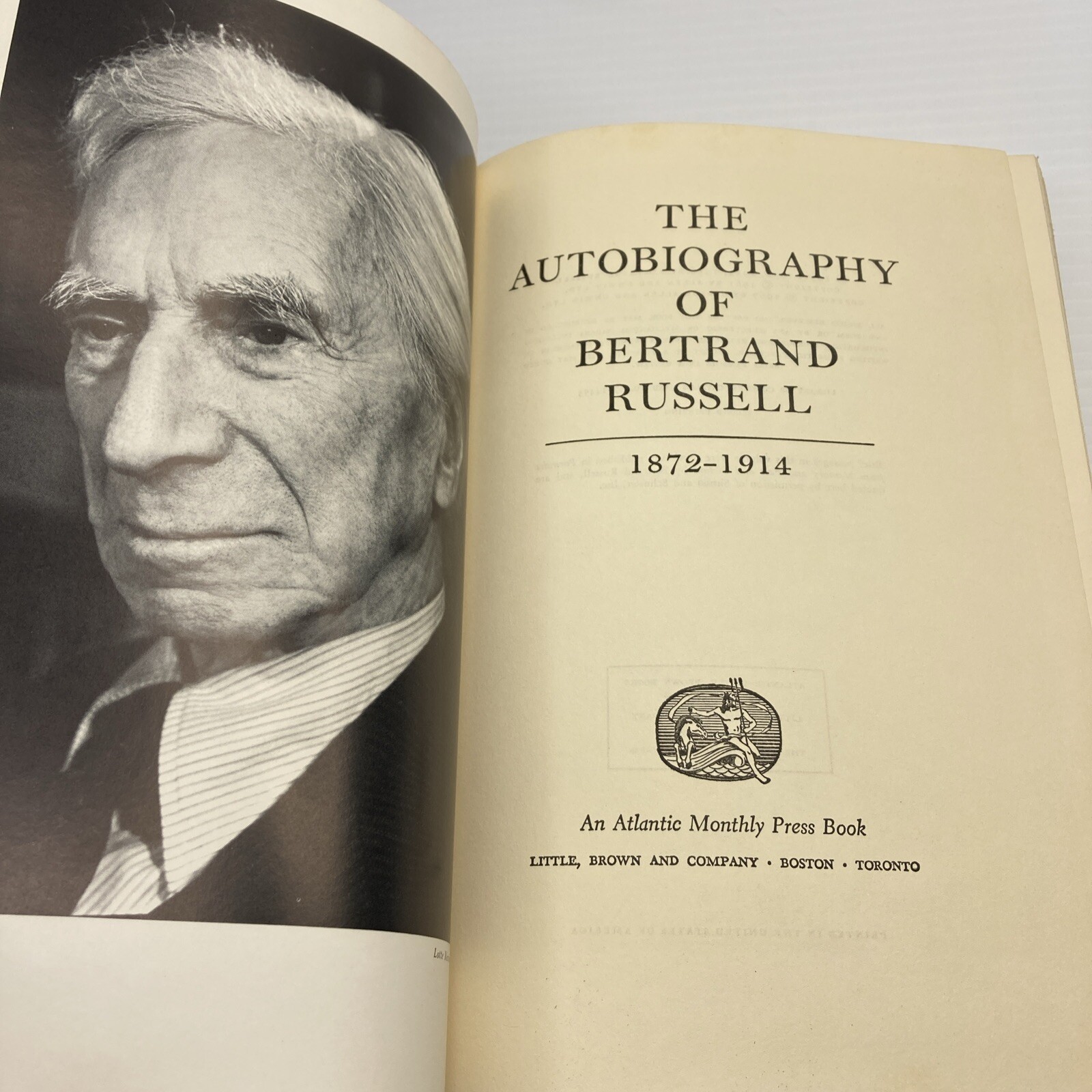 The Autobiography of Bertrand Russell 1872-1914 Hardcover Atlantic Monthly Press