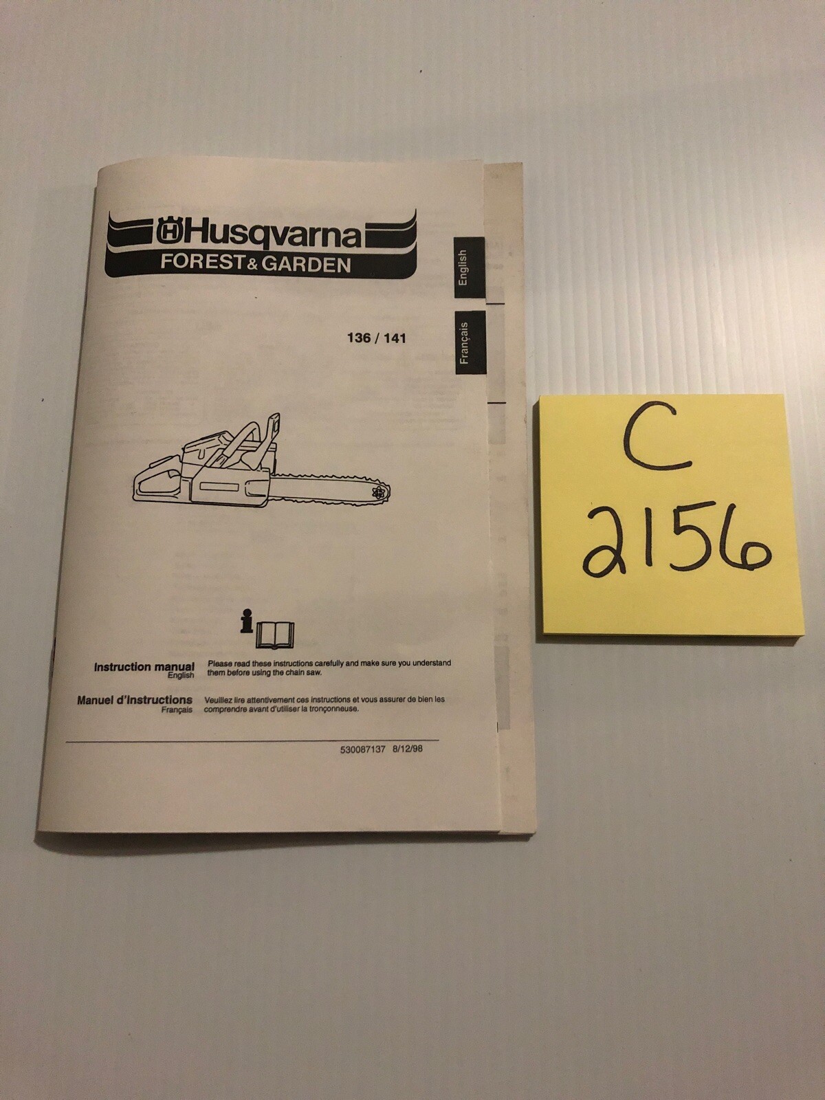 Husqvarna 136 / 141 Chainsaw Instruction Manual With Safety Manual