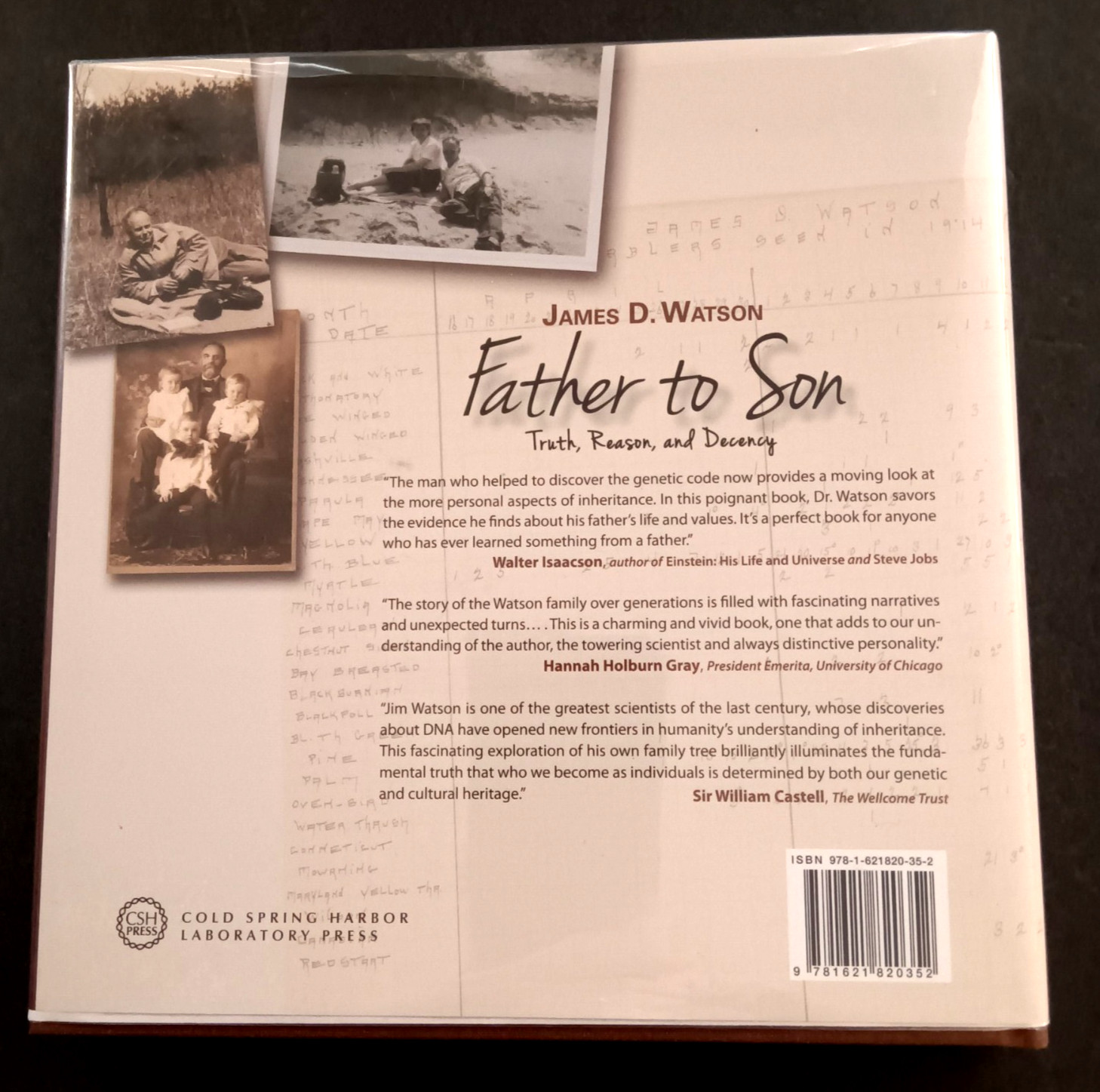 James D Watson — Father To Son SIGNED / AUTO HB Book — BECKETT AUTHENTICATED