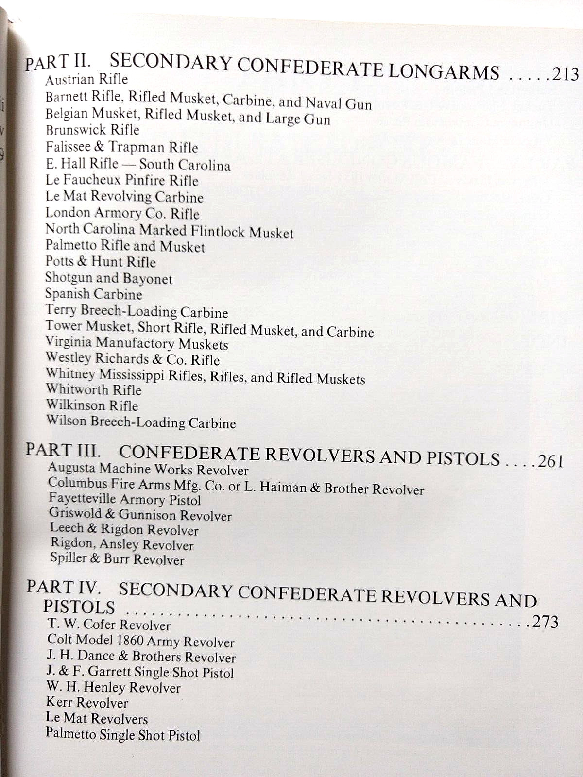 Confederate Longarms &Pistols by Richard Taylor Hill Pictorial Study 1st Ed 1978