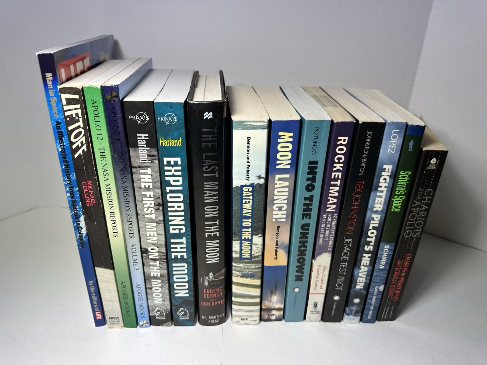 Lot Of 16 Space Astronaut Books NASA Apollo Moon Mission Rocket Pilot 16 Books!!