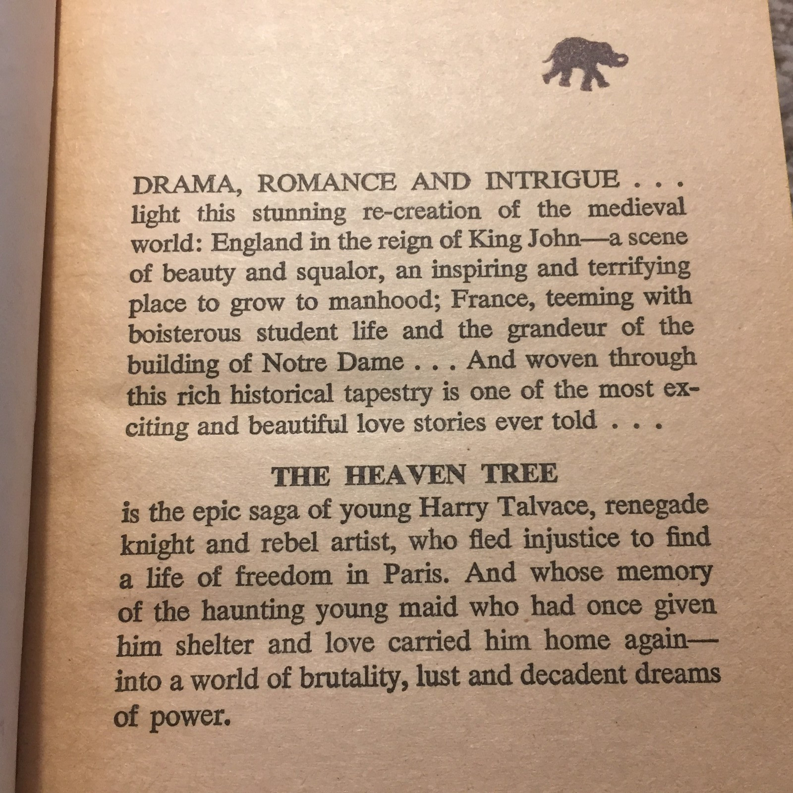 The Heaven Tree Edith Pargeter 1973 Bantam Artisan Building Medieval Saga Book